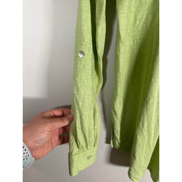 Soft Surroundings Madie Tunic Womens Sz XS Embroidered Button Up Roll Tab Sleeve - Picture 6 of 9